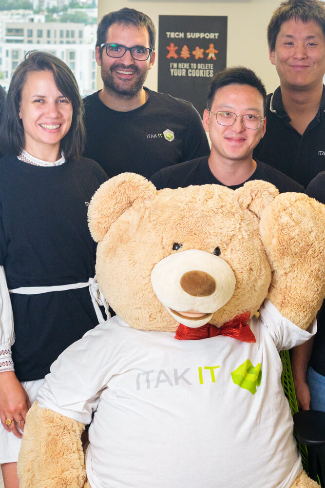 Billy, the ITAK IT teddy bear mascot